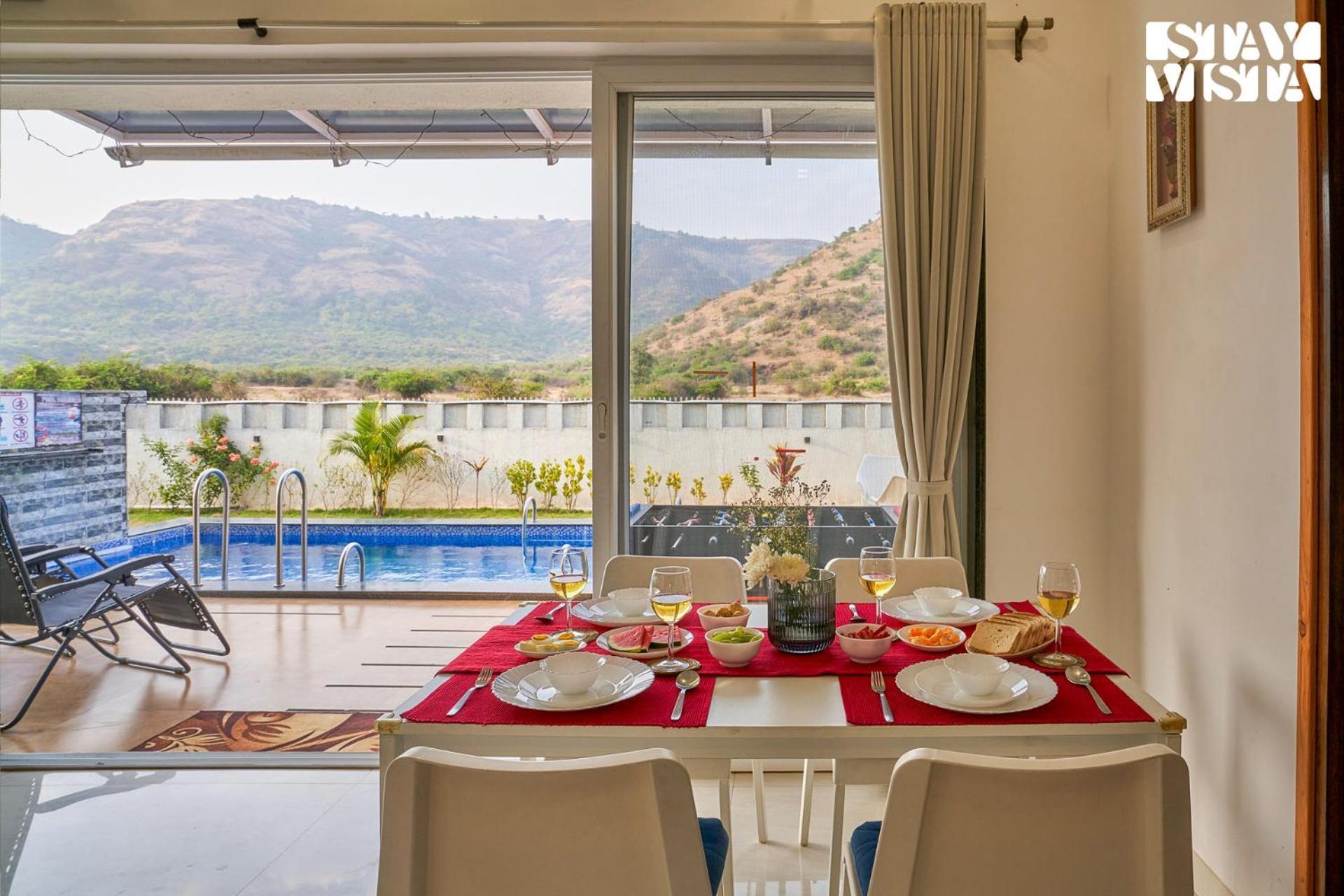 Villa Stayvista's Kaarma - Valley-view With Outdoor Pool, Lawn Featuring A Gazebo & Machan Lonavala